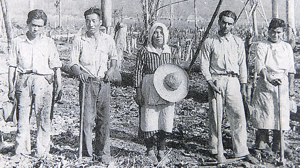 Internados del campo de concentración en Fusagasugá durante la segunda guerra mundial